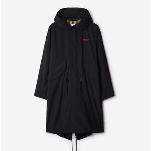 Burberry, Verwood Long Hood Coat, Navy, Men XL